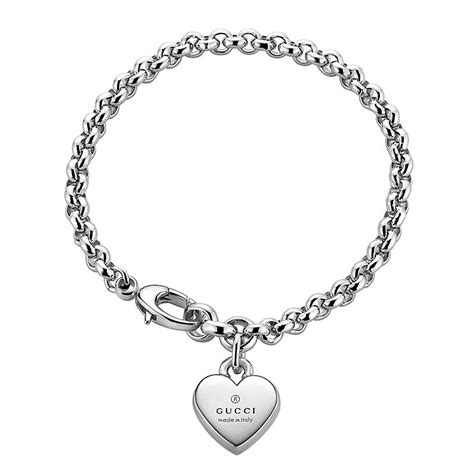 gucci heart bracelet with gucci trademark|gucci sterling silver heart necklace.